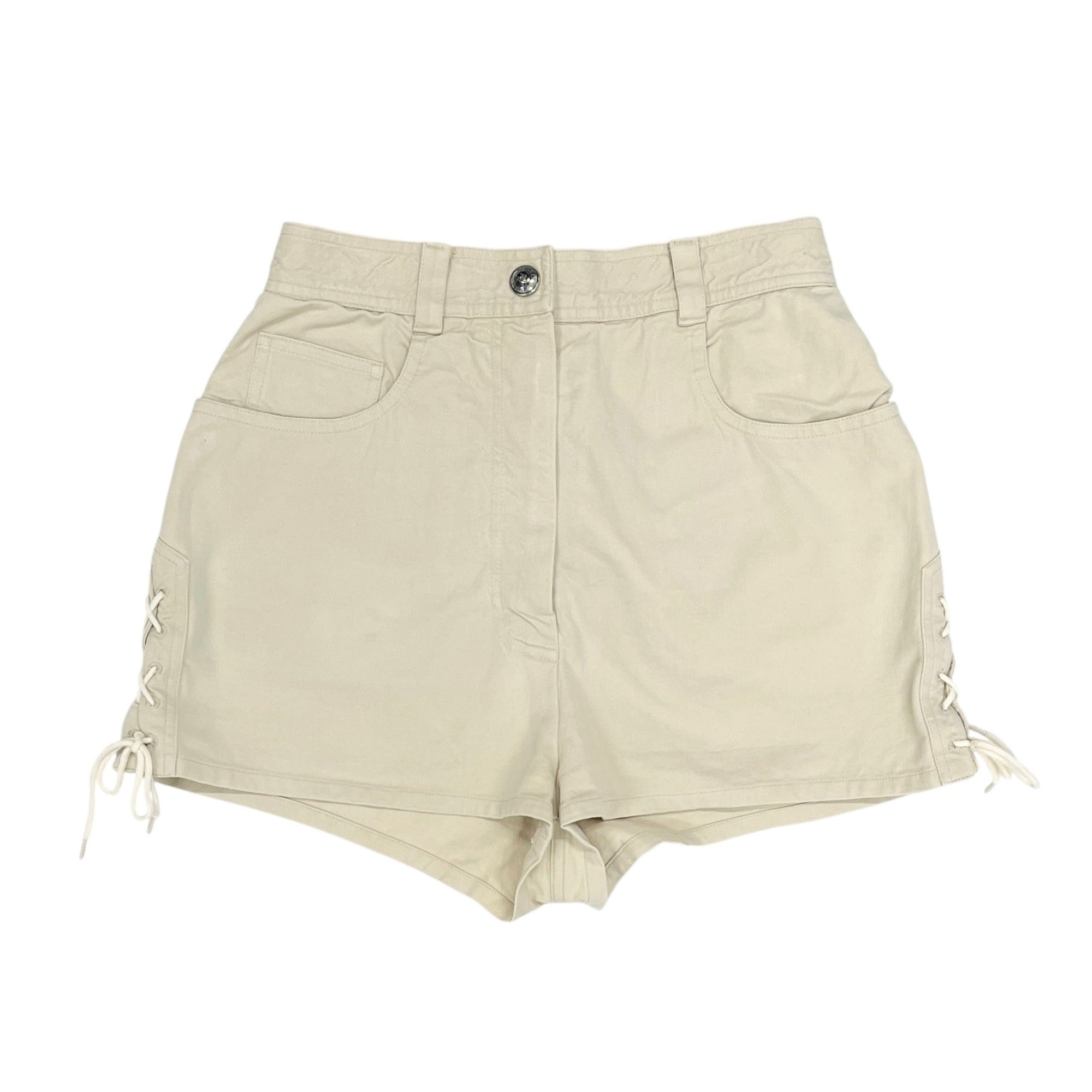 Chanel Ivory Tie-Up Logo Shorts