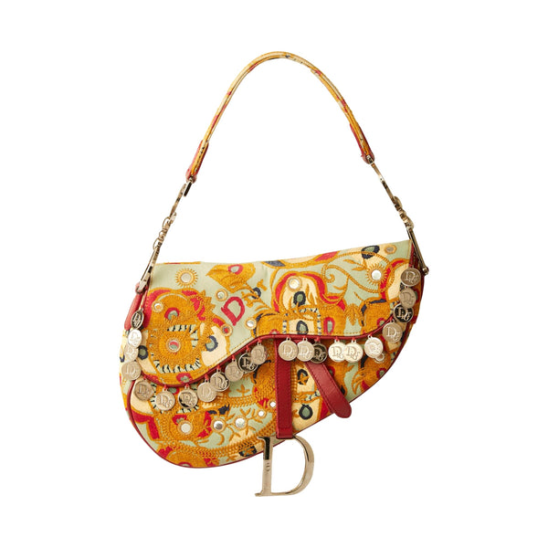 Dior Multicolor Embroidered Coin Saddle Bag – Treasures of NYC