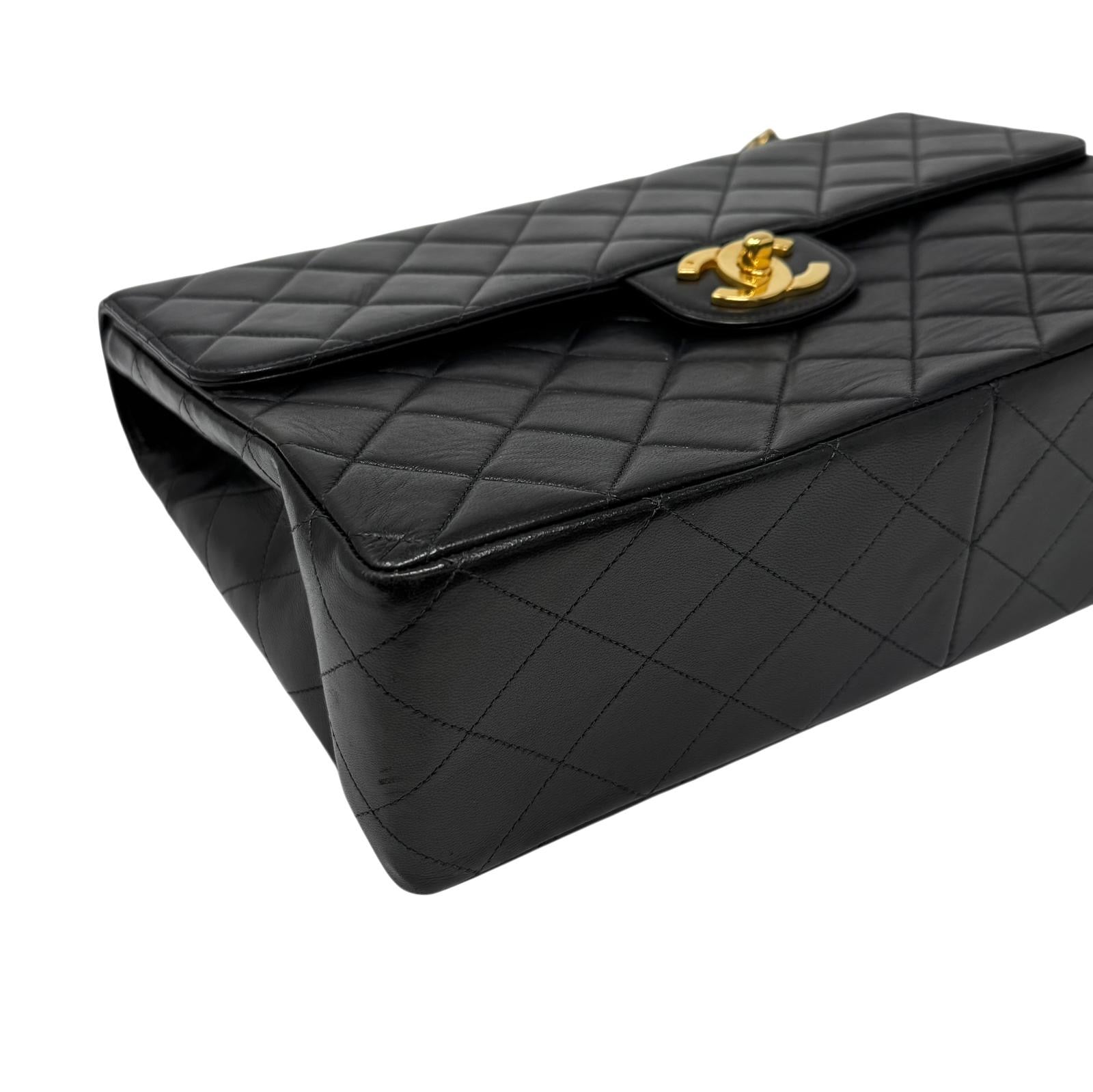 Chanel Black Jumbo Turnlock Flap Bag