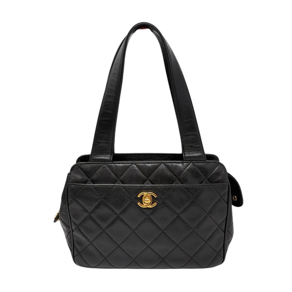 Chanel Black Quilted Top Handle Bag