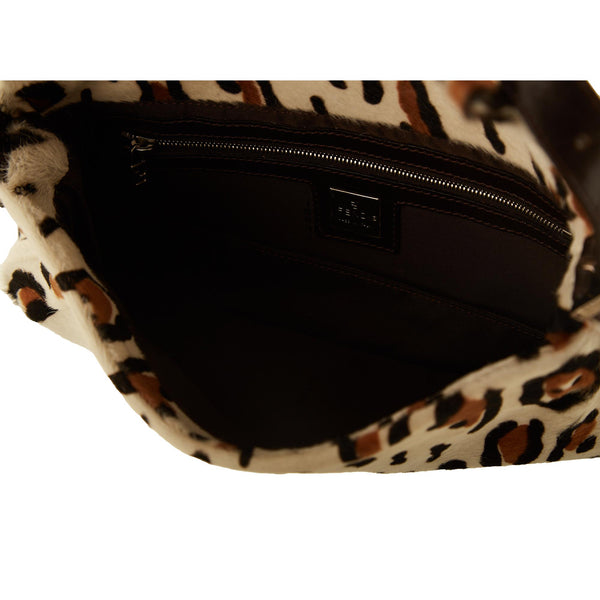 Fendi White Cheetah Baguette Bag