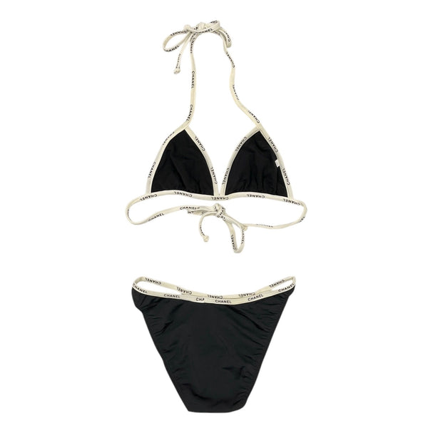 Chanel Black Logo Trim Bikini