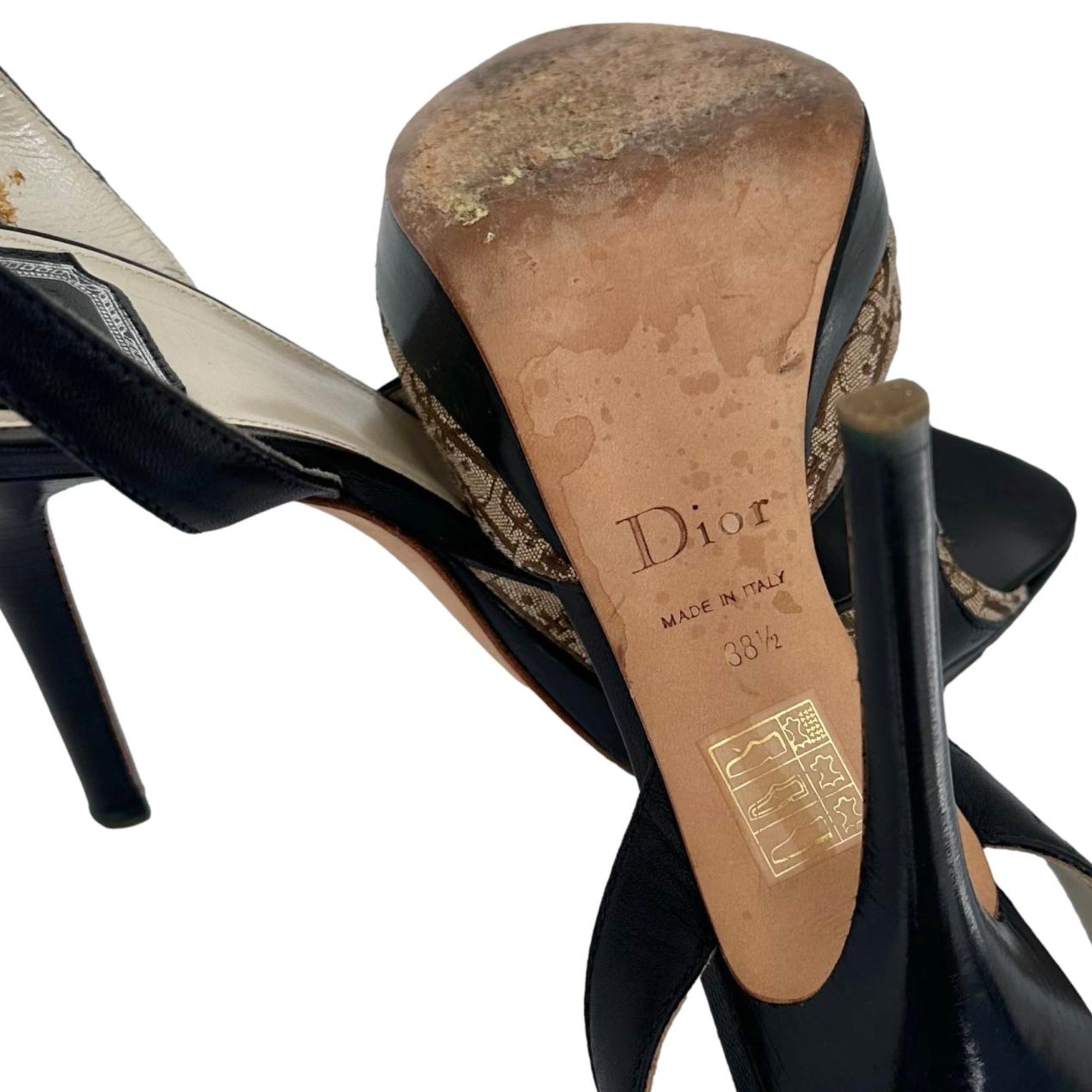 Dior Black Logo Platform Heels