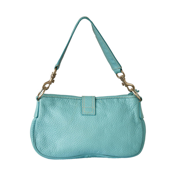 Miu Miu Baby Blue Pebbled Leather Shoulder Bag