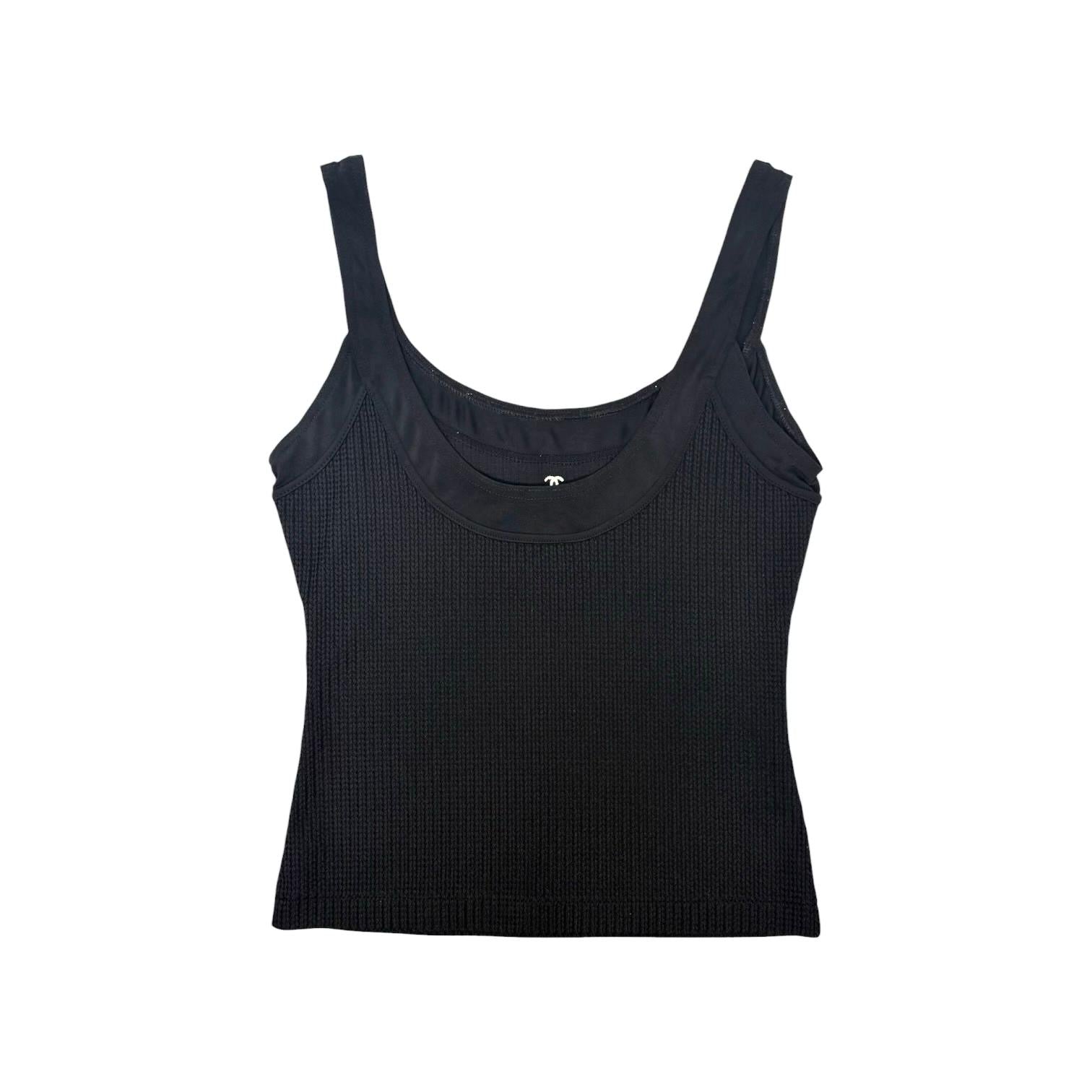 Chanel Black Stretch Tank Top