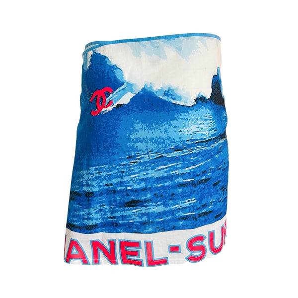 小物 CHANEL Surf Scarf Chanel Silk Cotton Surf Square Scarf Blue 354167 – FASHIONPHILE
