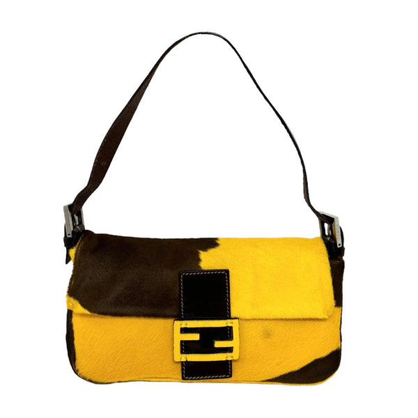 Fendi Yellow Cow Print Baguette