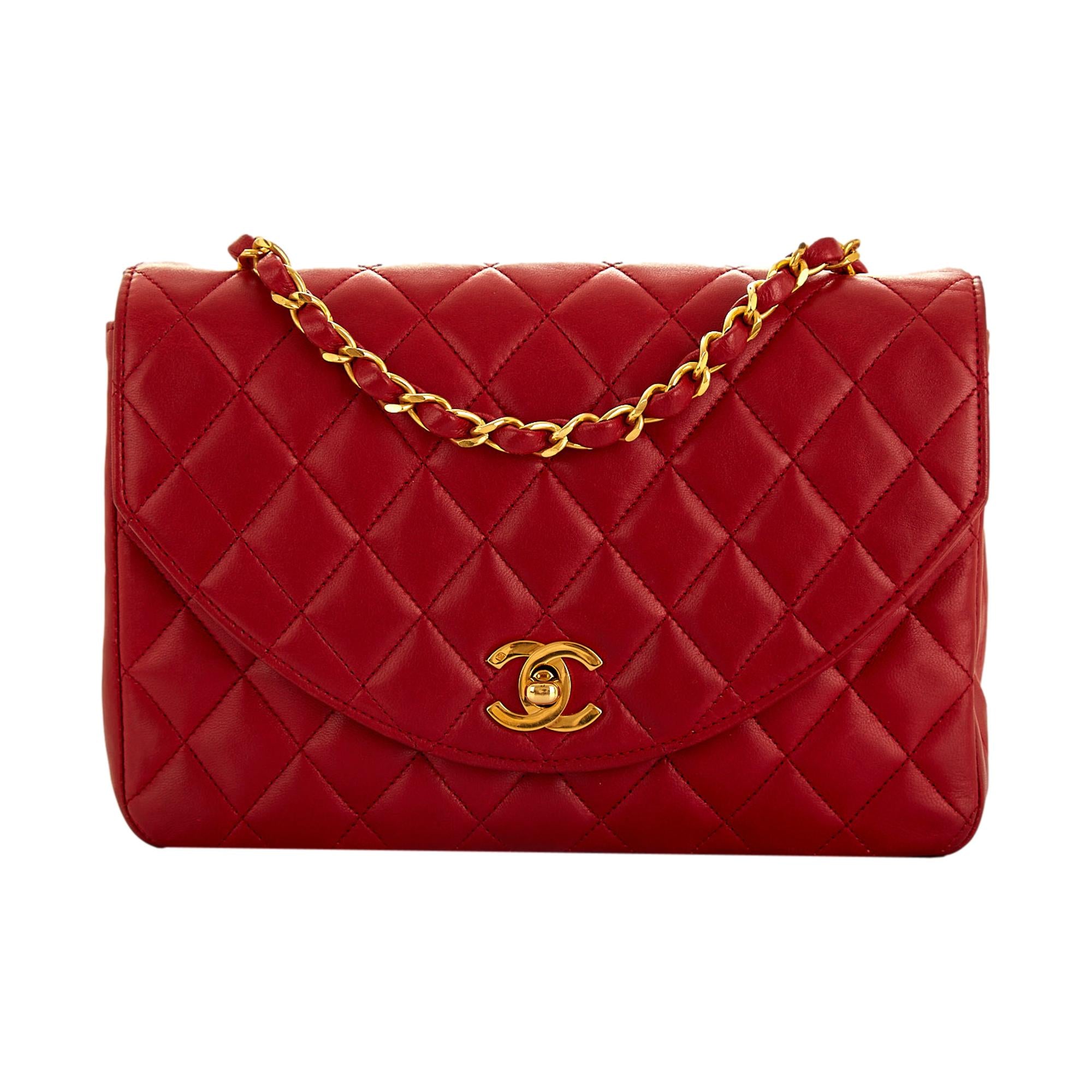 Chanel Red Turnlock Flap Shoulder Bag