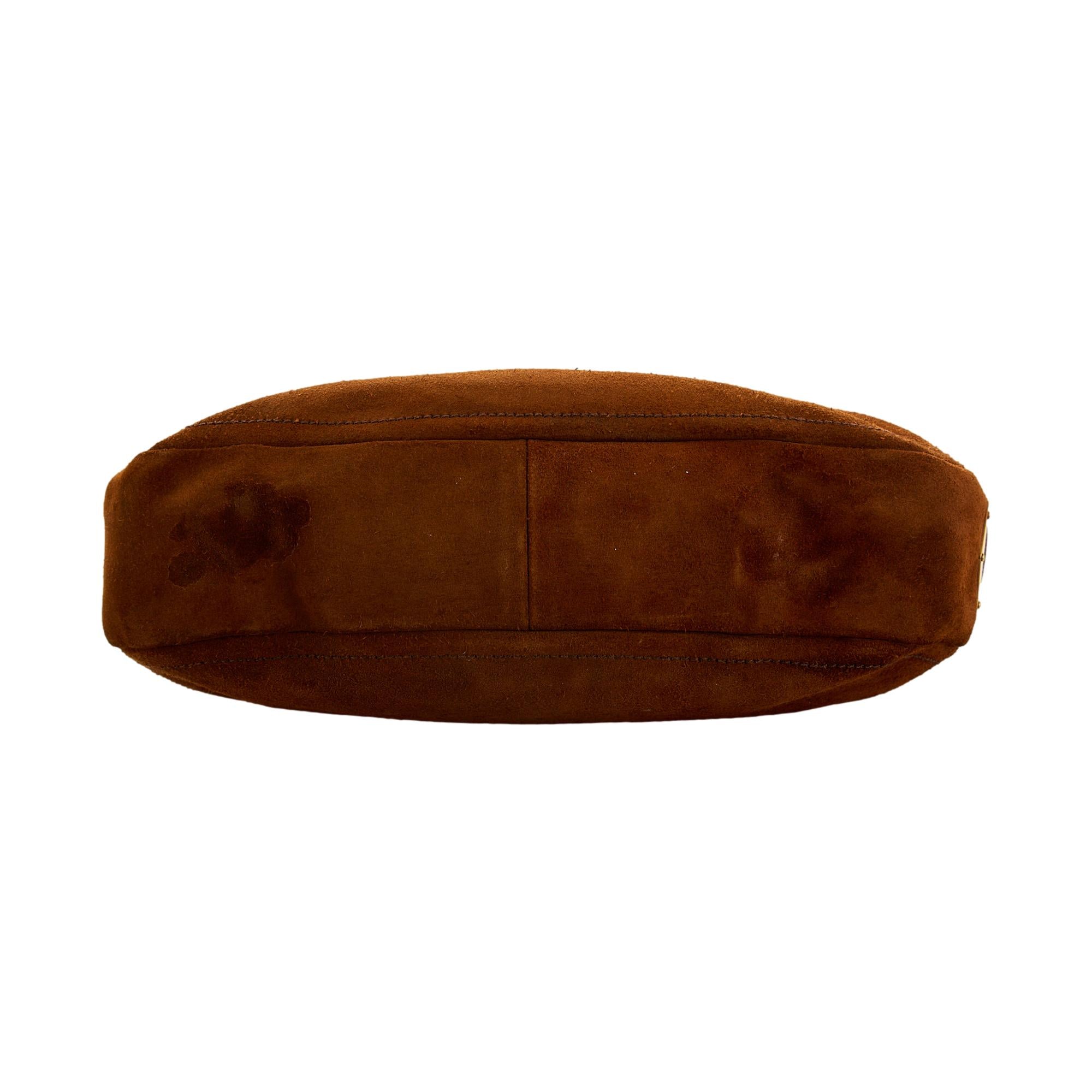 Prada Brown Suede Shoulder Bag