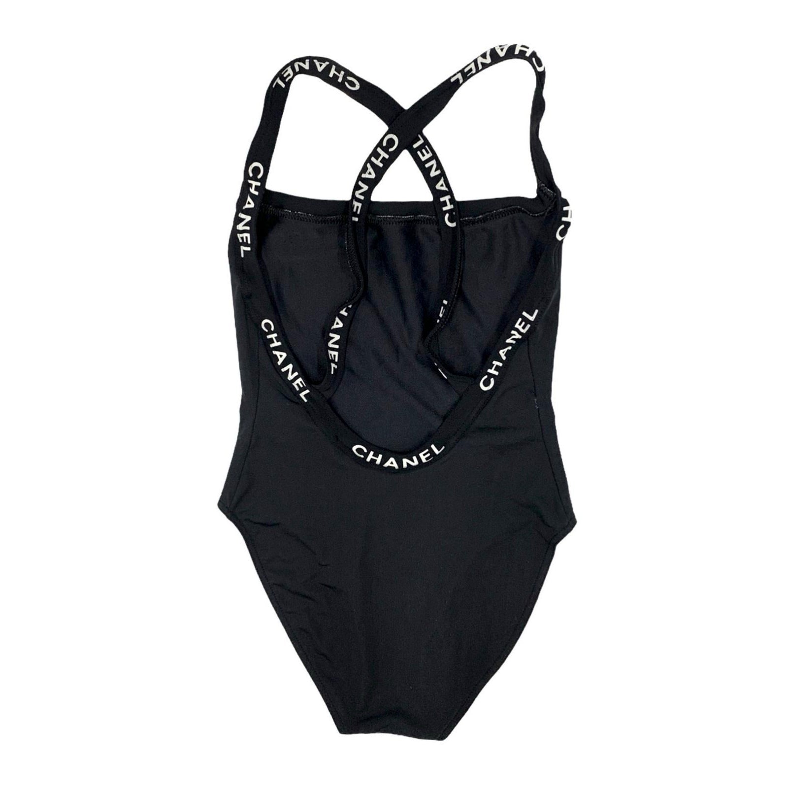 Chanel Black Logo Strap One Piece
