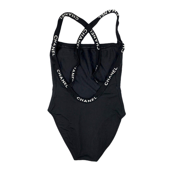 Chanel Black Logo Strap One Piece