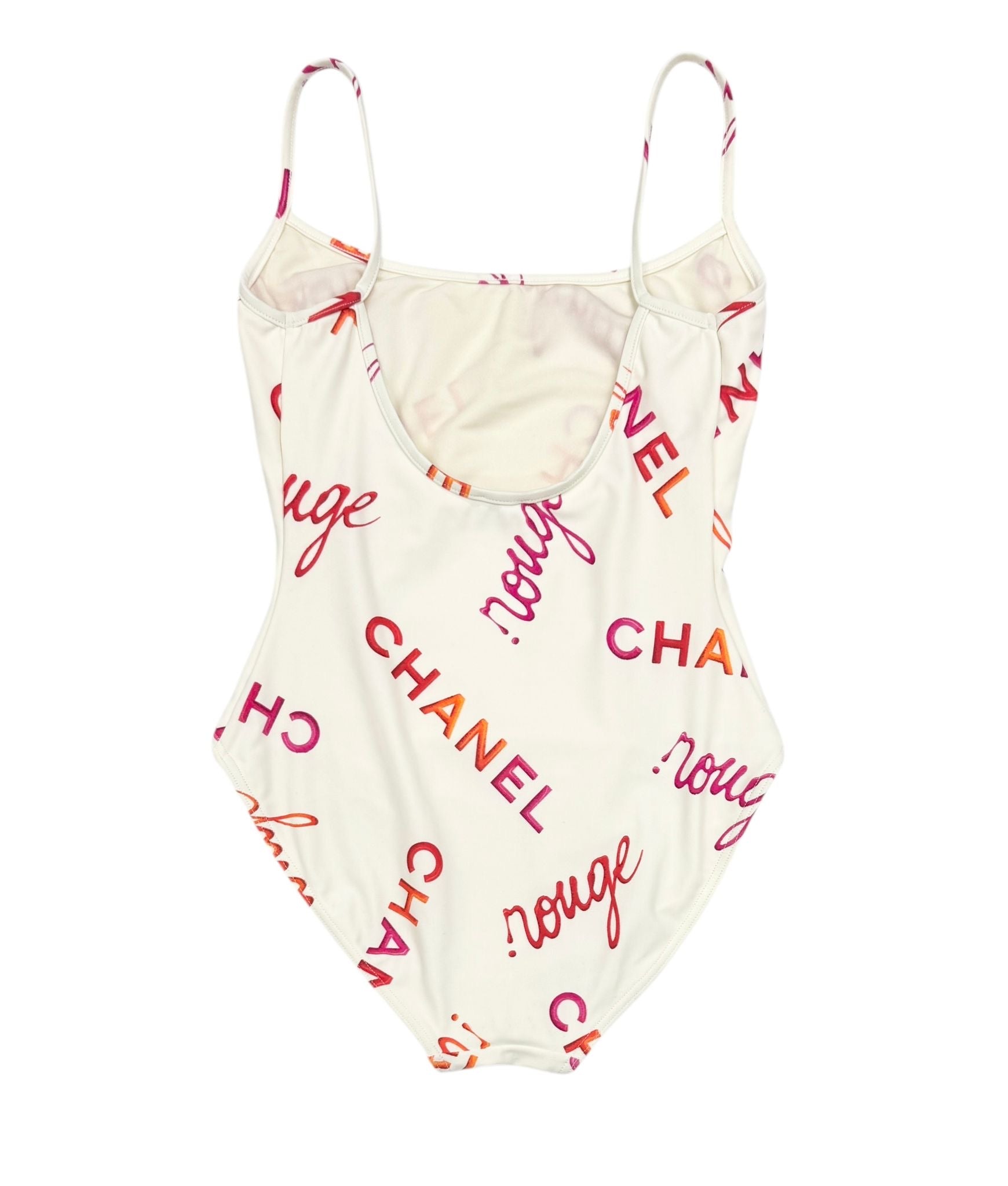 Chanel White 'Rouge' Print One Piece