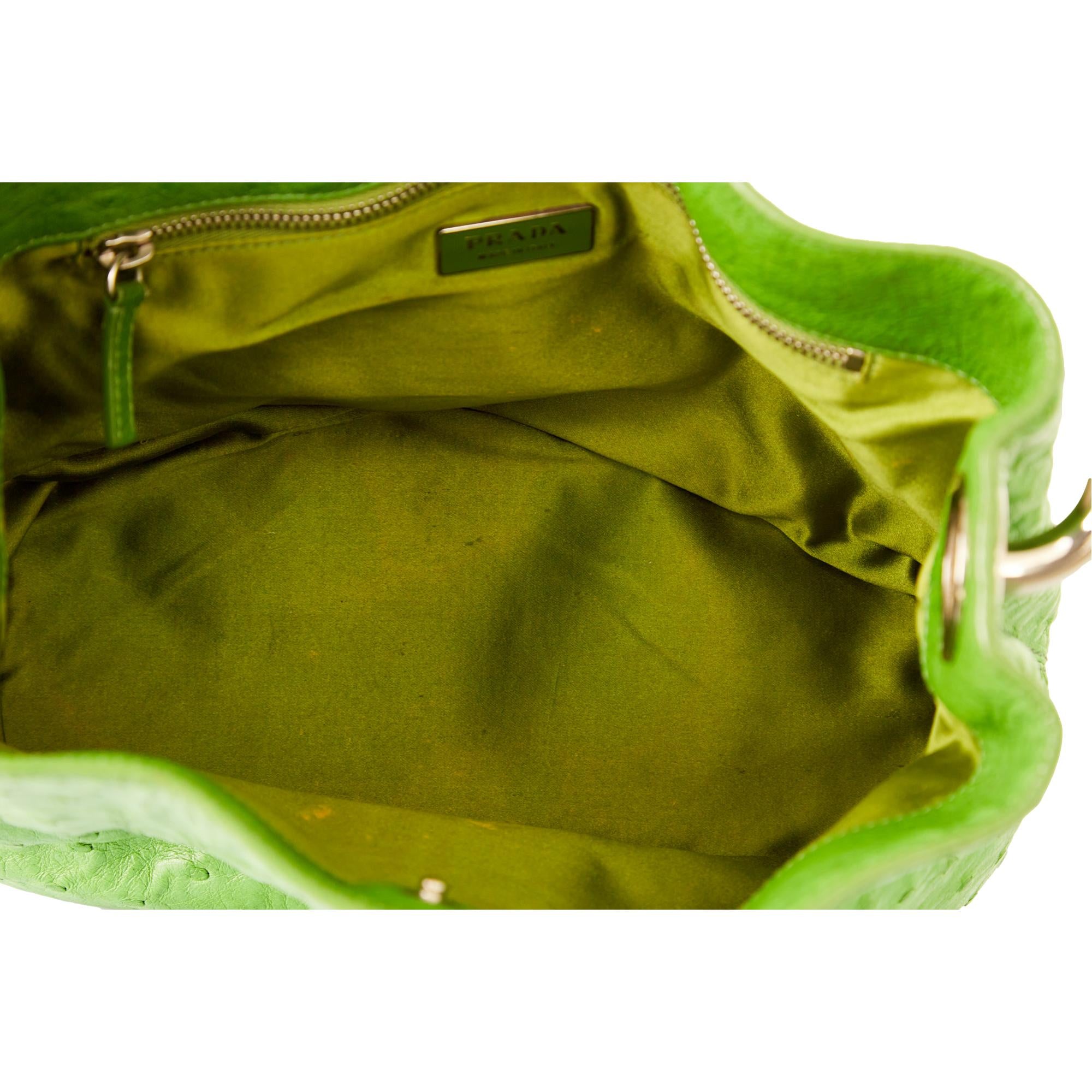 Prada Green Ostrich Leather Bucket Bag – Treasures of NYC
