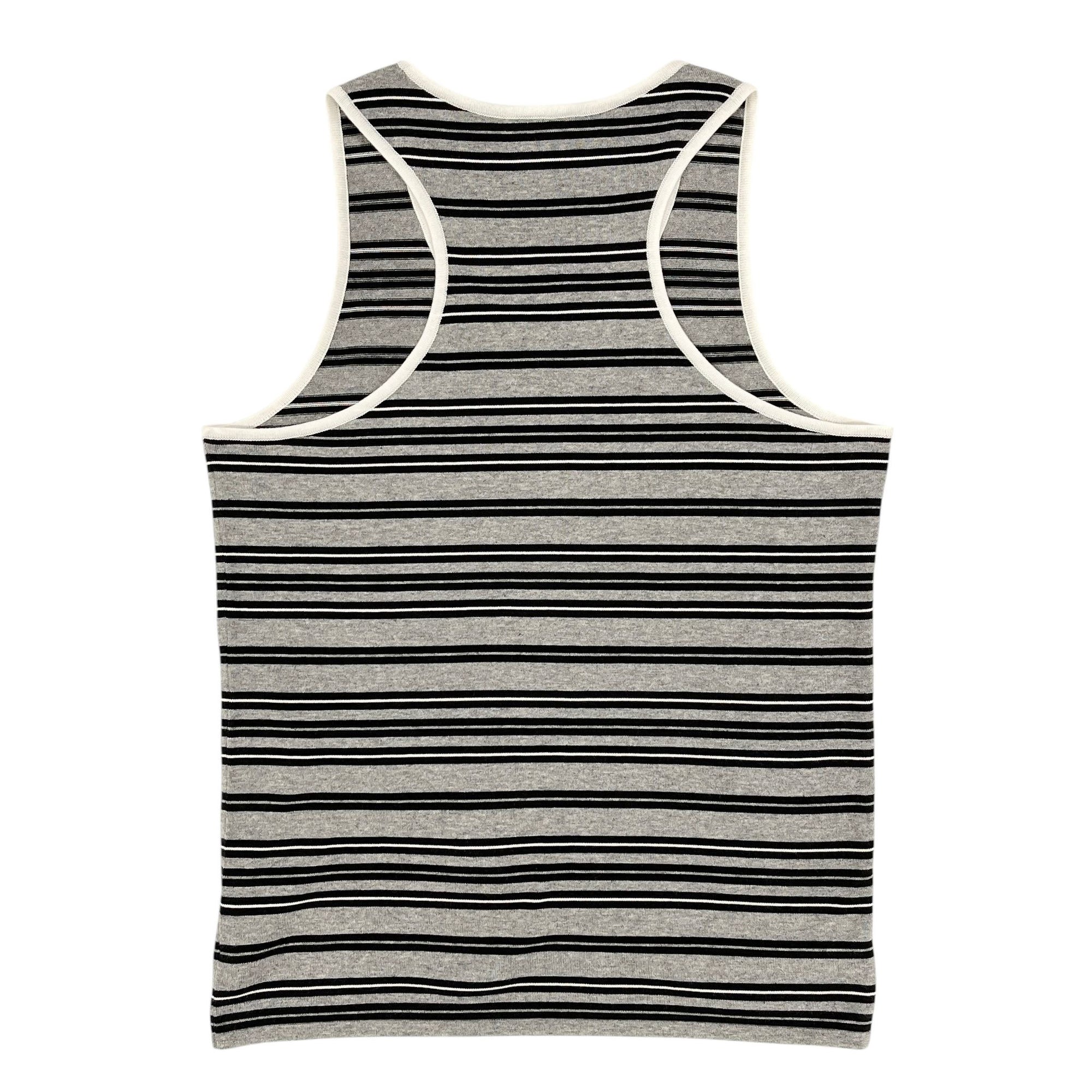 Chanel Gray Striped Logo Tank Top