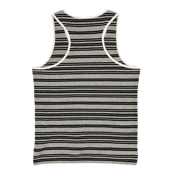 Chanel Gray Striped Logo Tank Top