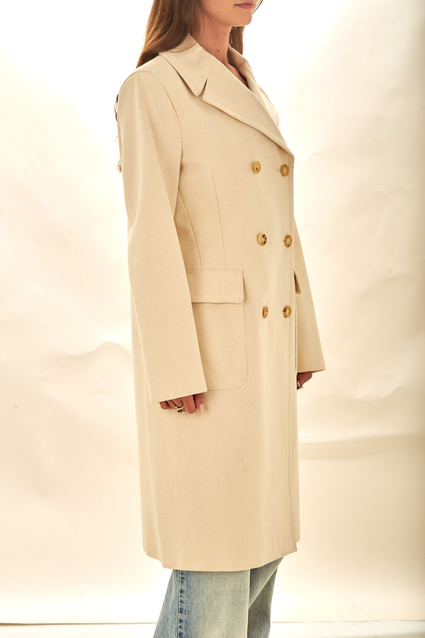 Celine Canvas Logo Button Coat