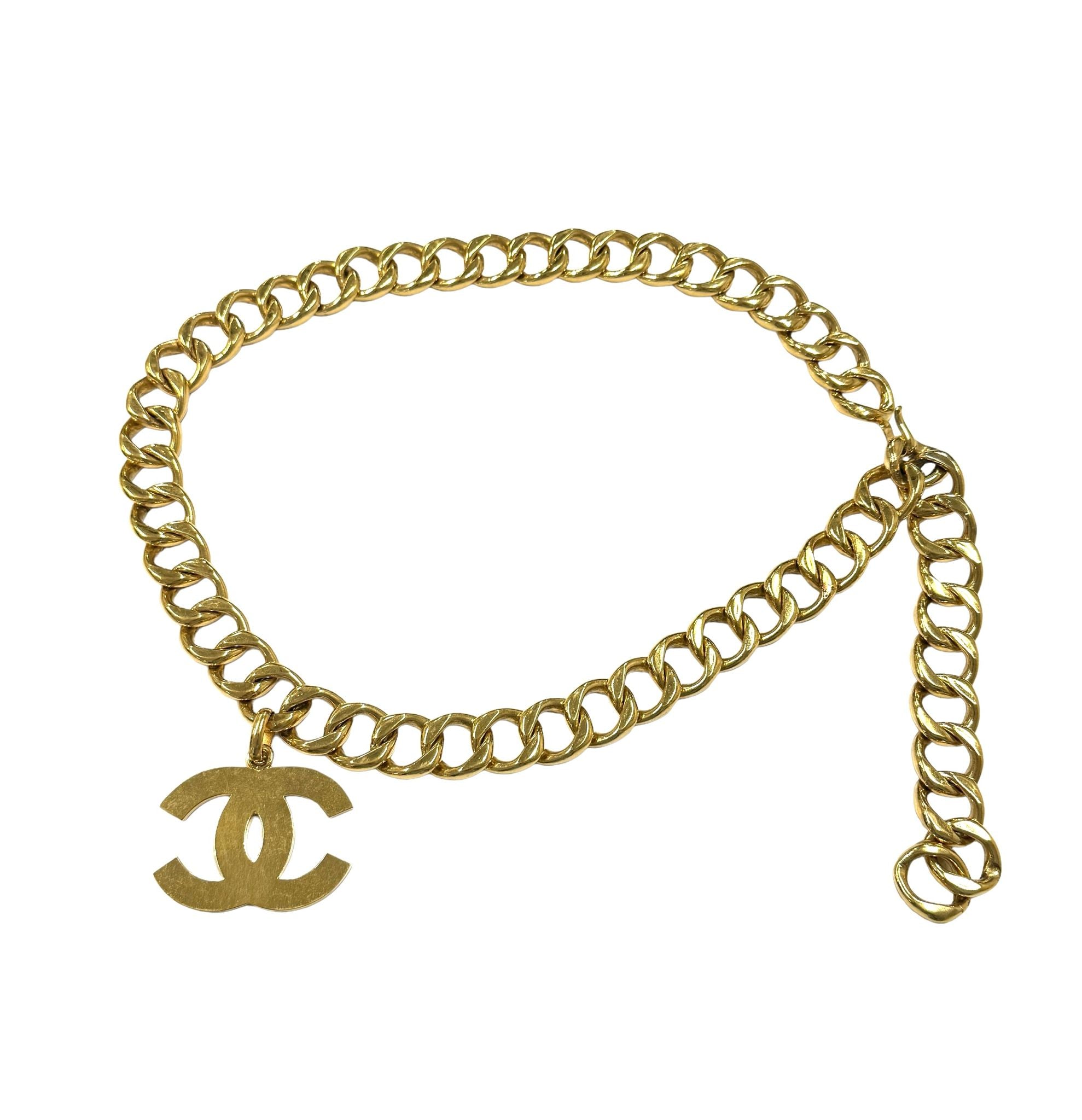 Chanel Gold Jumbo Logo Chain Belt