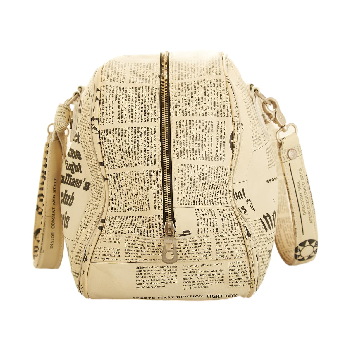 John Galliano Large  "Gazette" Newsprint Handbag