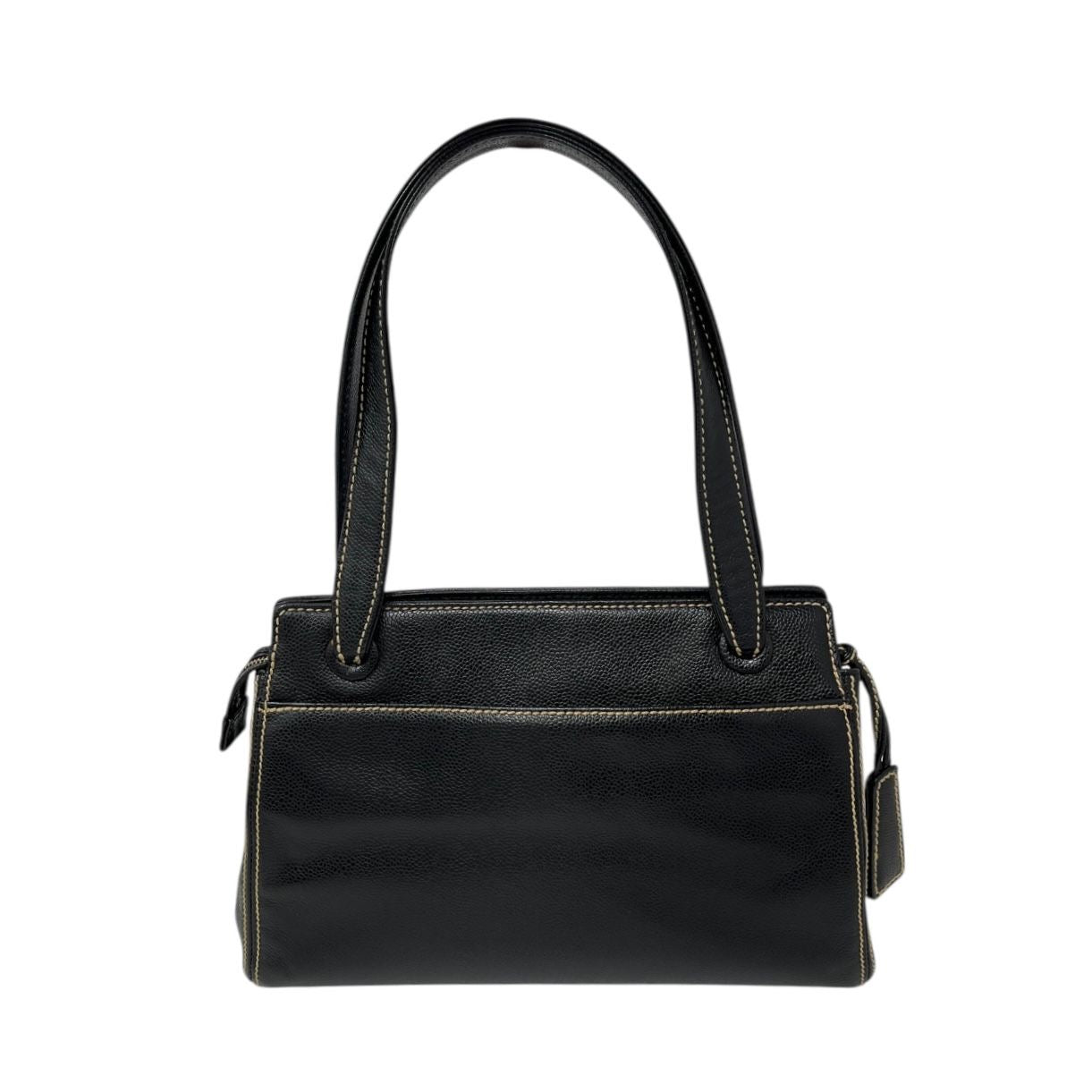 Chanel Black Contrast Stitch Caviar Bag