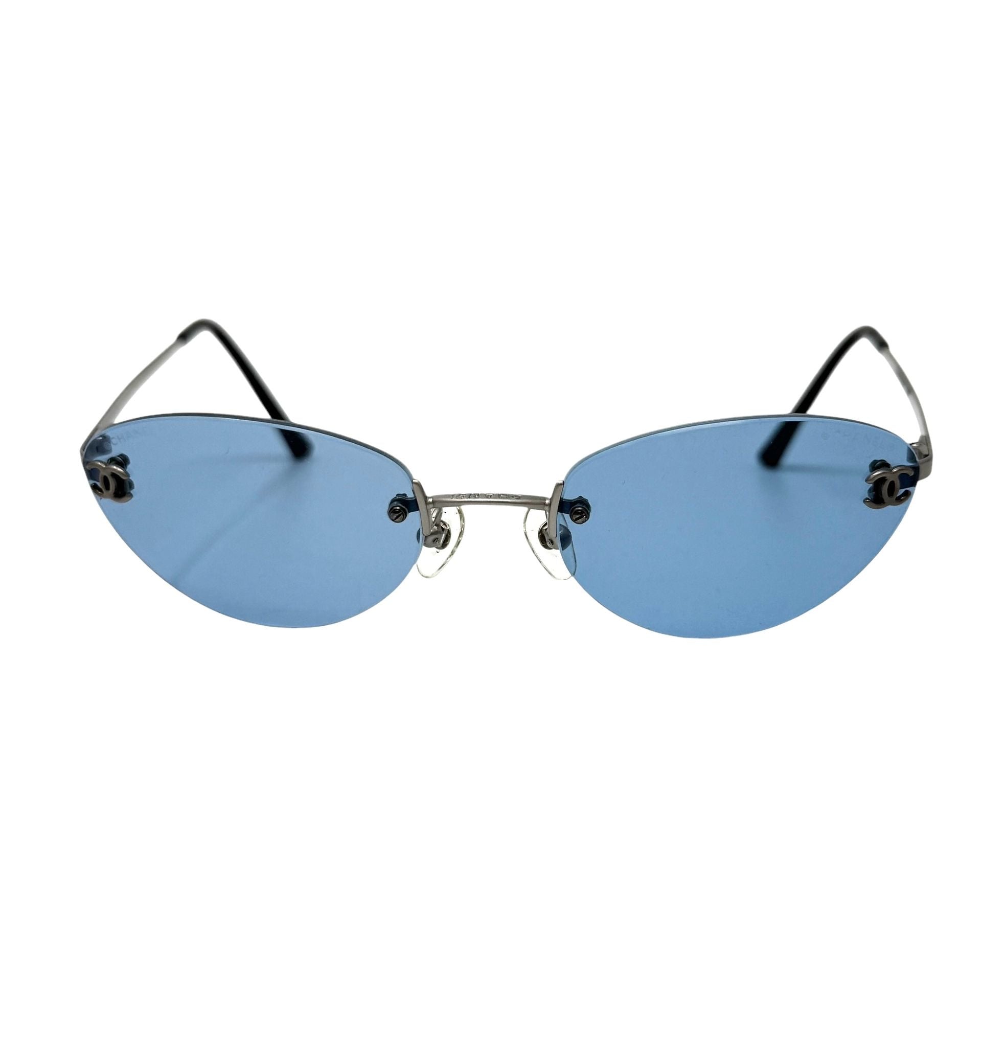 Chanel Blue Mini Rimless Sunglasses