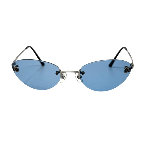 Chanel Blue Mini Rimless Sunglasses