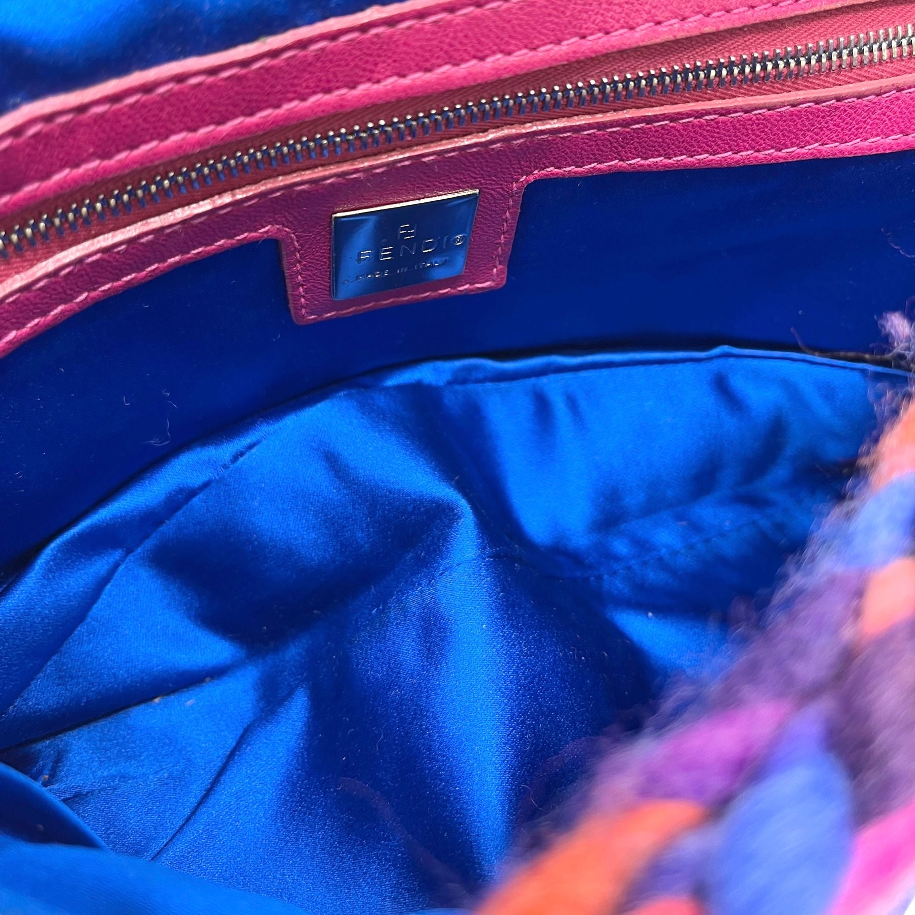 Fendi Mulitcolor Wool Mamma Baguette Bag