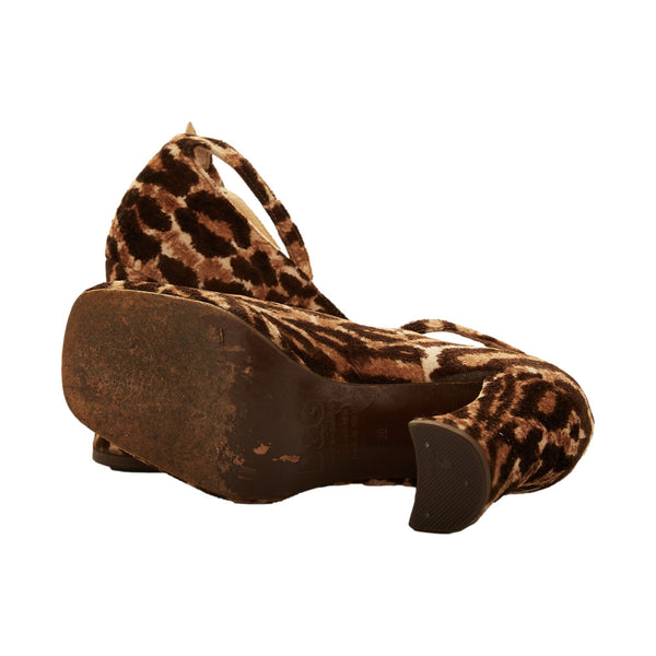 Dolce & Gabbana Velour Cheetah Heels