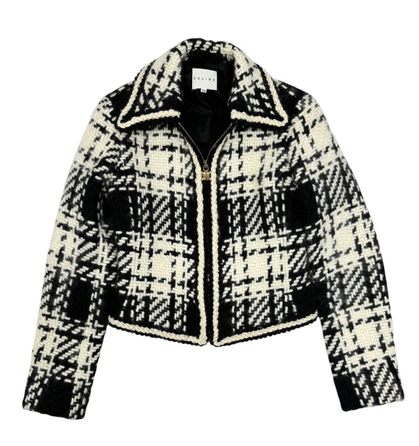 Celine Black + White Plaid Jacket