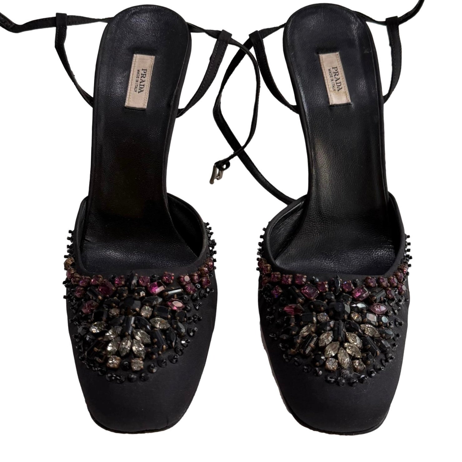 Prada Black Gemstone Heels