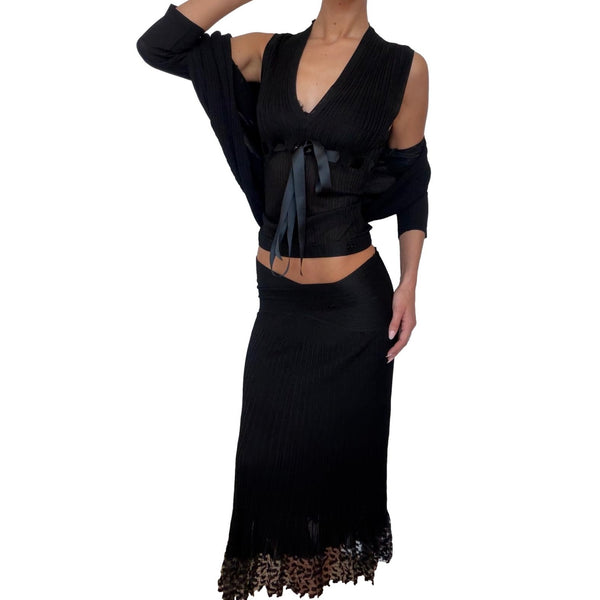 Chanel Black 3-Pc Skirt Set