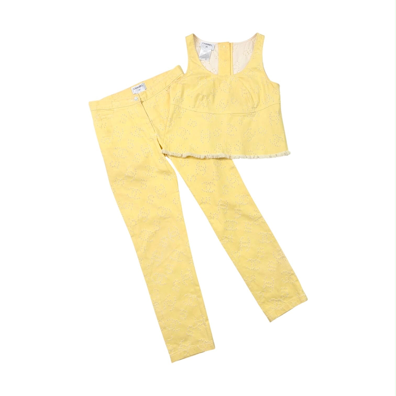Chanel Yellow Perforated Logo Set