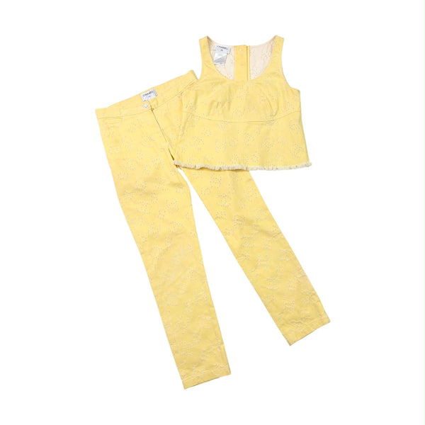 Chanel Yellow Perforated Logo Set