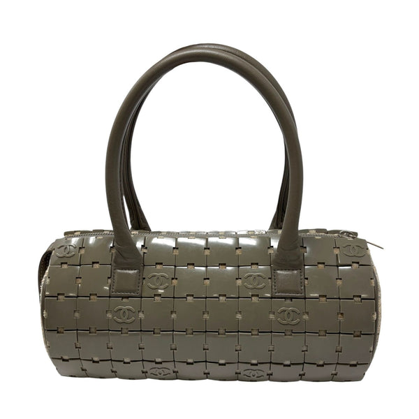 Chanel Grey Logo Cylinder Shoulder Bag