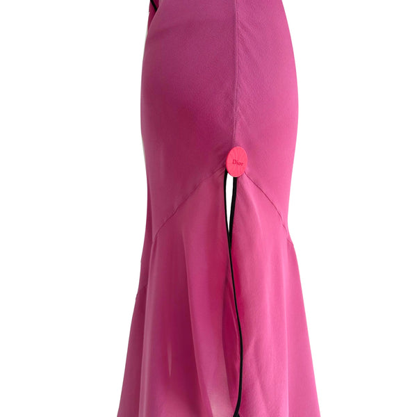 Dior Fuchsia Asymmetrical Ruffle Gown