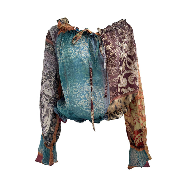 Roberto Cavalli Silk Multicolor Print Top