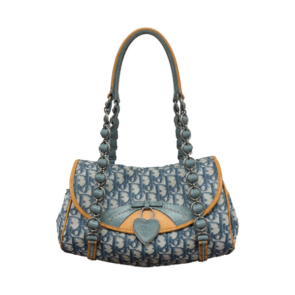 Dior Blue Heart Logo Shoulder Bag