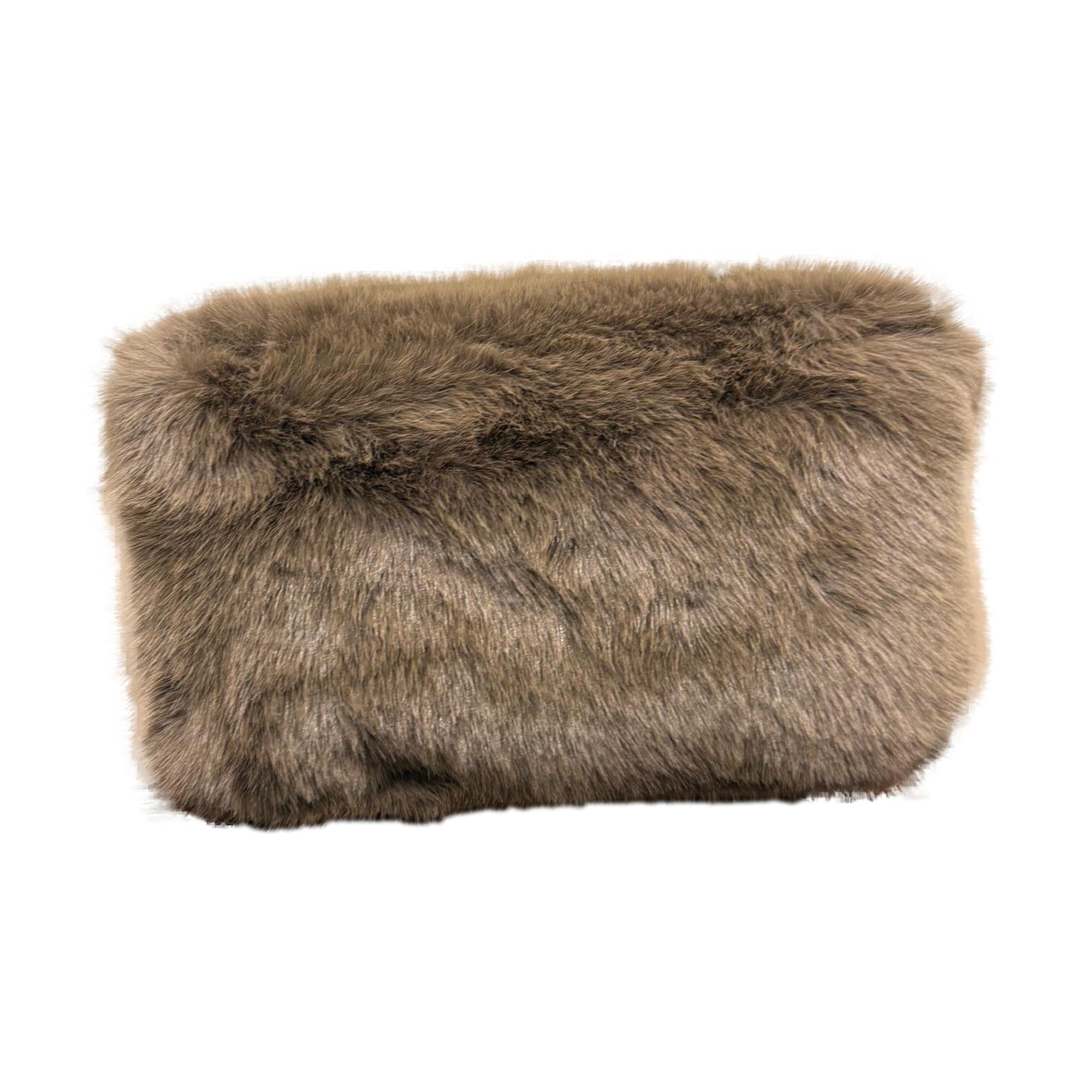 Fendi Brown Fur Baguette Shoulder Bag