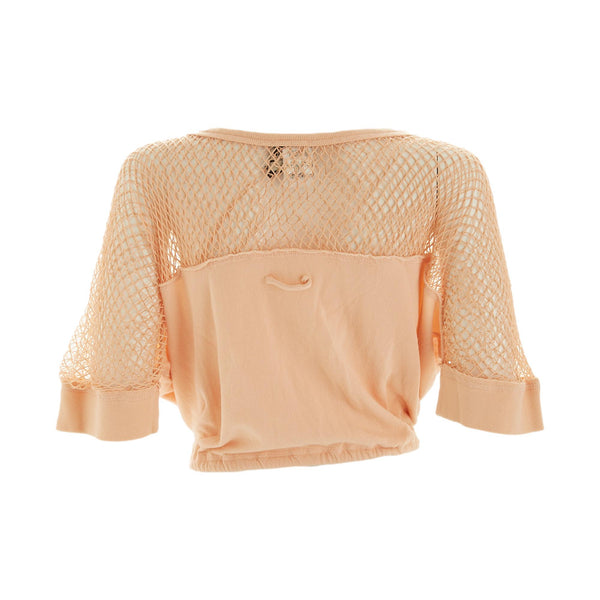 Jean Paul Gaultier Pink Mesh Cropped Tie Top