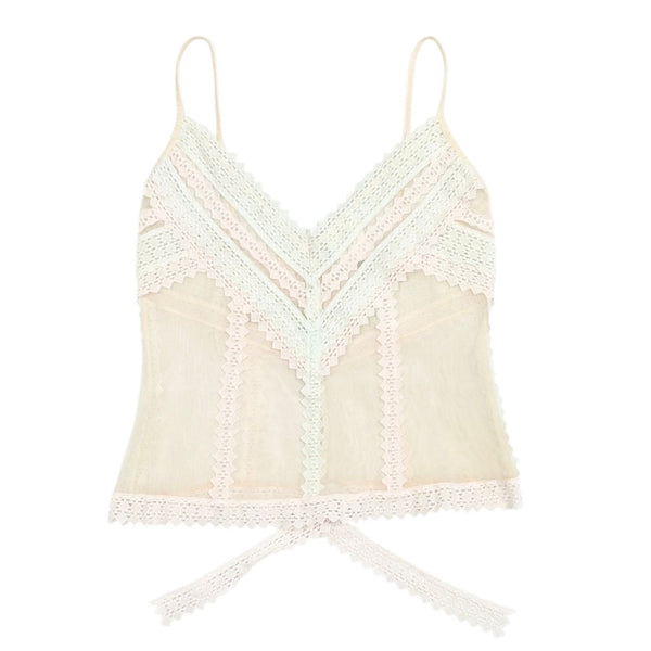 Chanel Pink Lace Logo Baby Tank