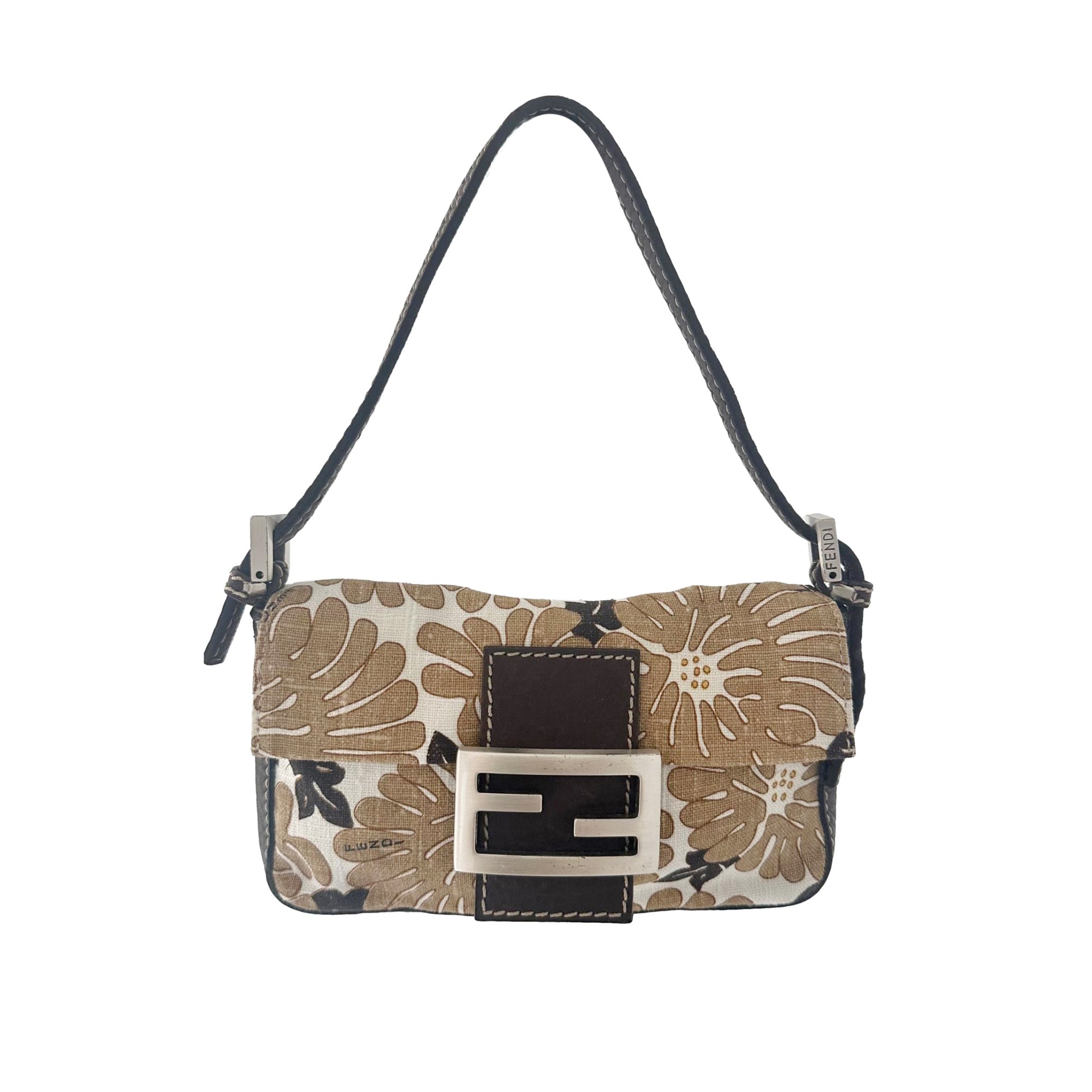 Fendi Floral Canvas Mini Baguette