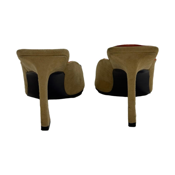 Fendi Suede Embellished Mules