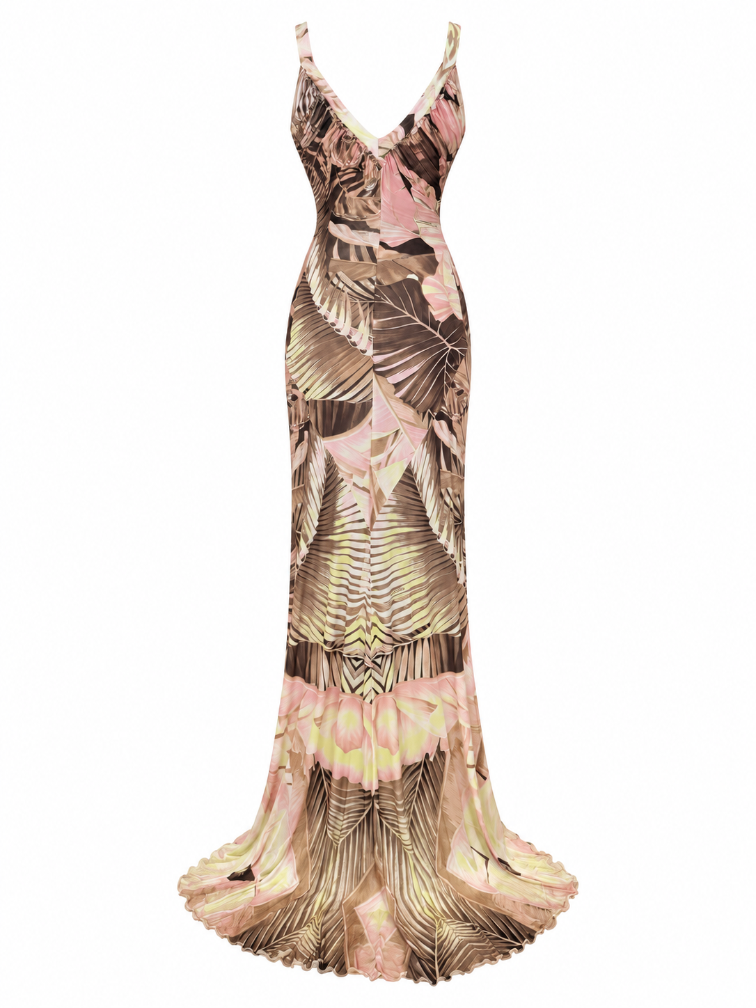 Roberto Cavalli Floor Length Lace Up Dress