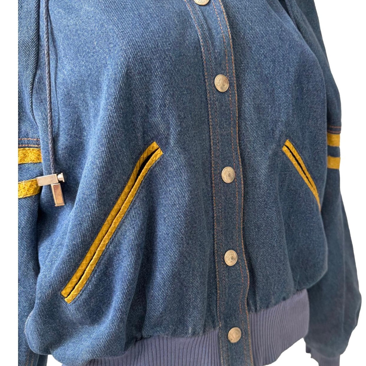Dior 'J’adore' Denim Hooded Letterman Jacket
