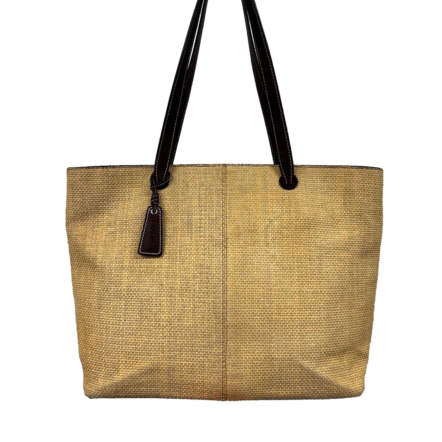 Chanel Tan Straw Shoulder Bag