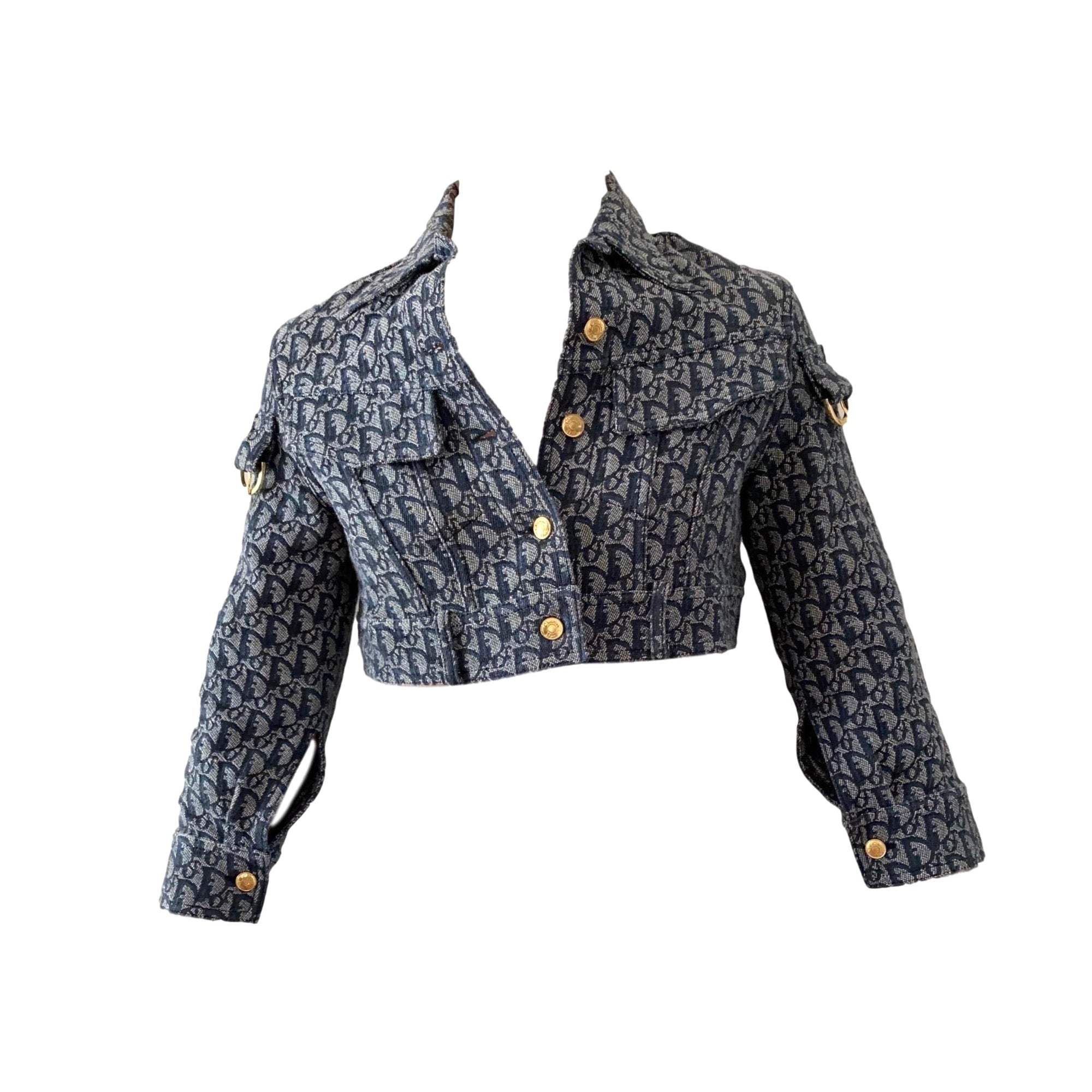 Dior Navy Cropped Belted Jacket