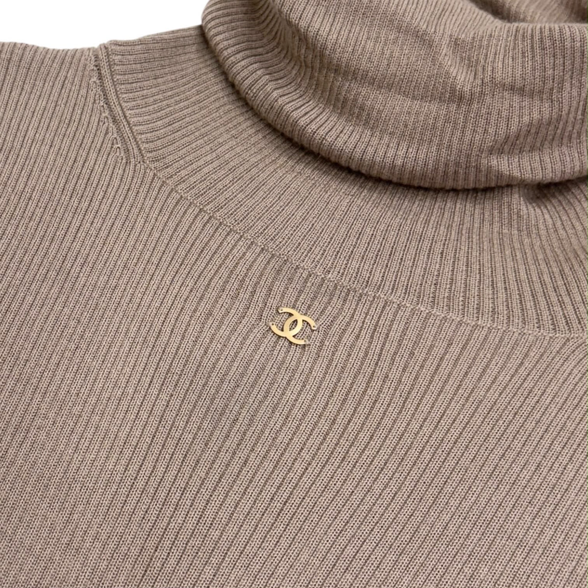 Chanel Tan Logo Long Sleeve Top