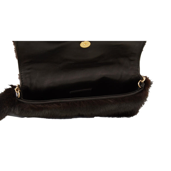 Gucci Black Mink Dragon Clasp Mini Bag