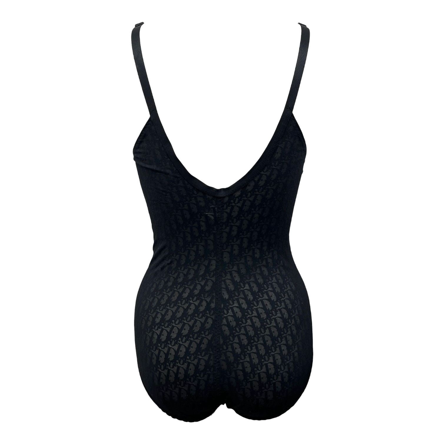 Dior Black Mesh Logo Bodysuit