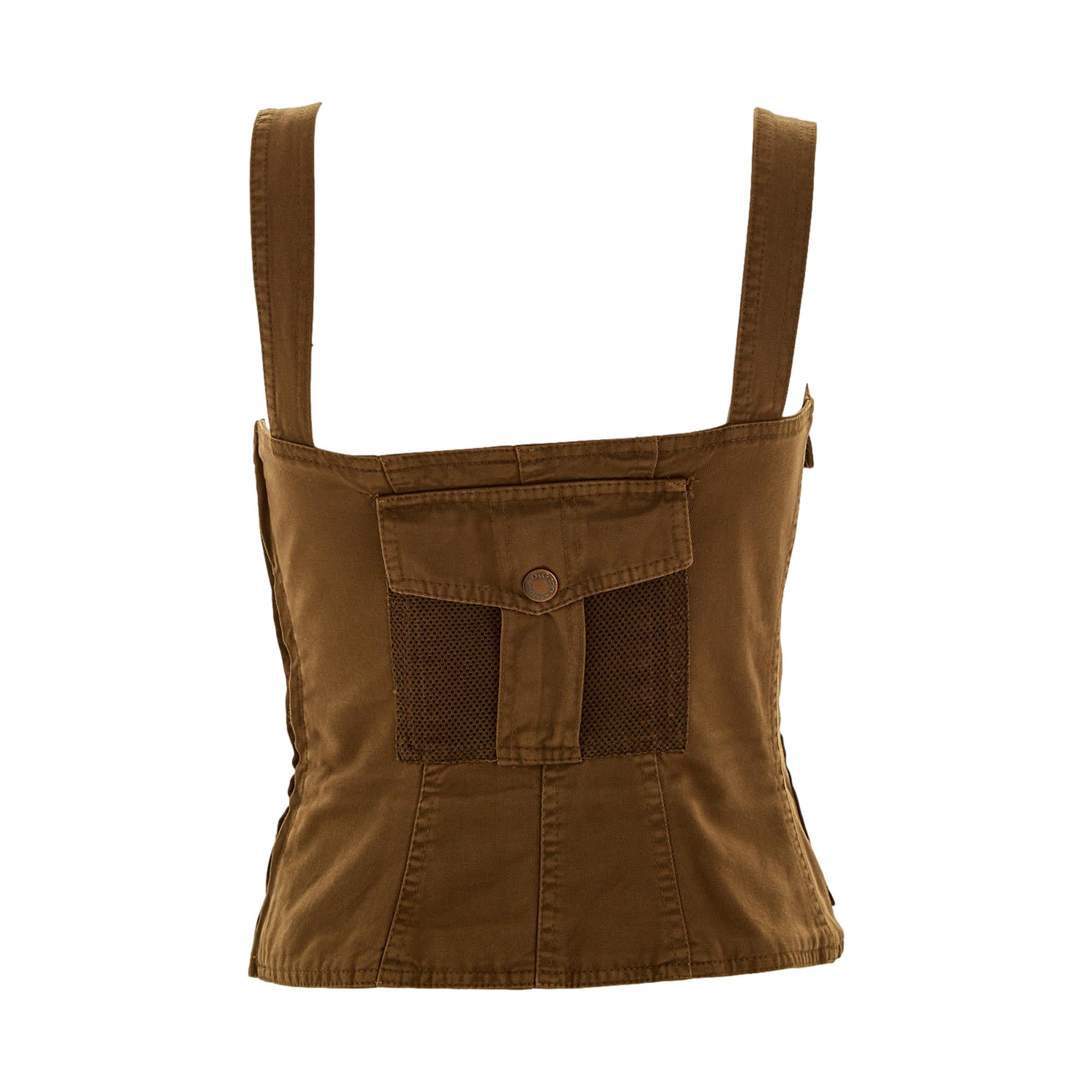 Dolce & Gabbana Brown Cargo Tieup Tank