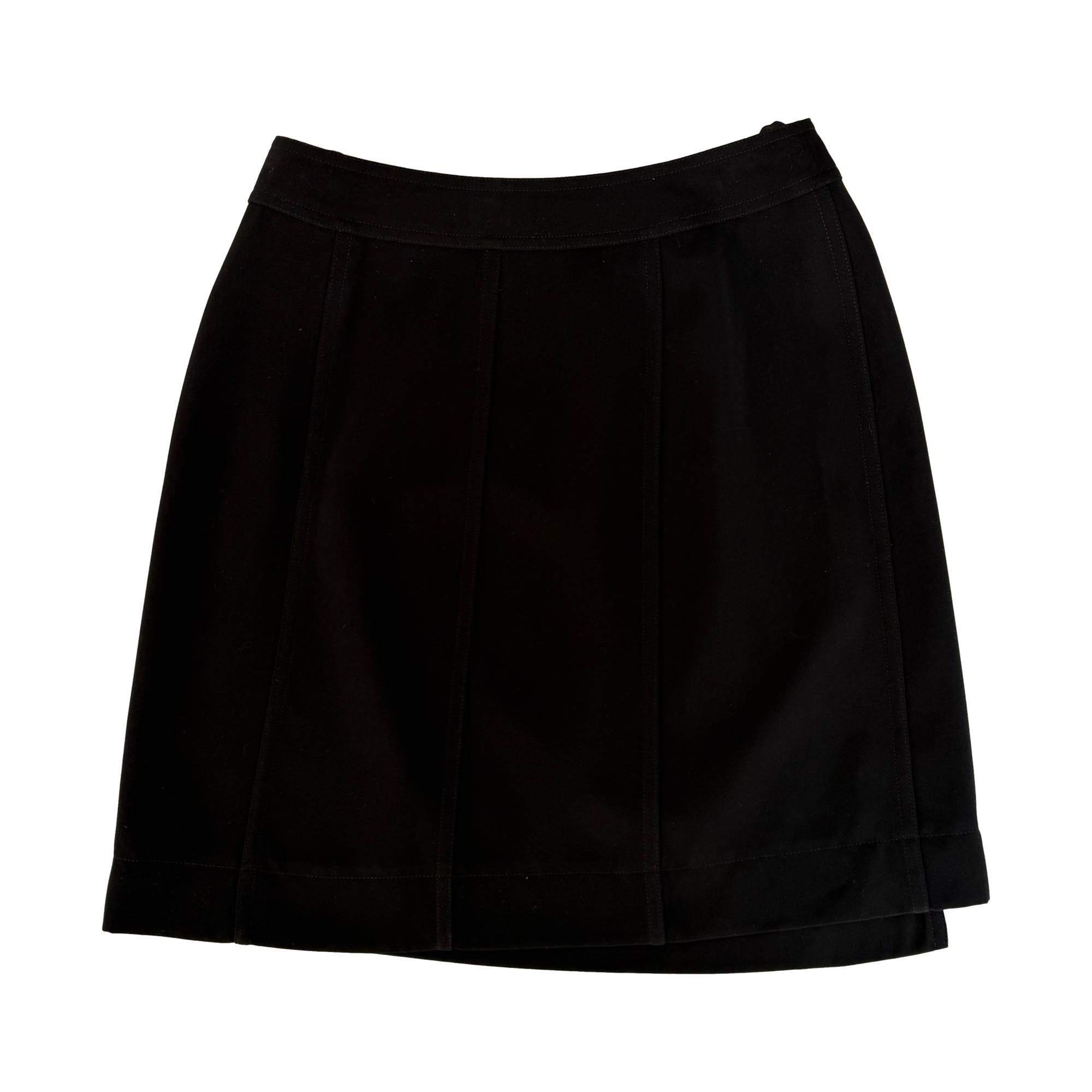 Chanel Black Tennis Logo Button Skirt